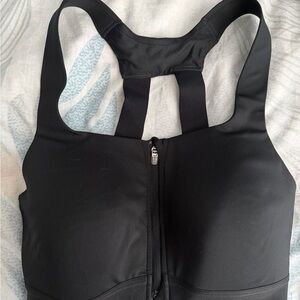 All in Motion Black Zipper Sports Bra